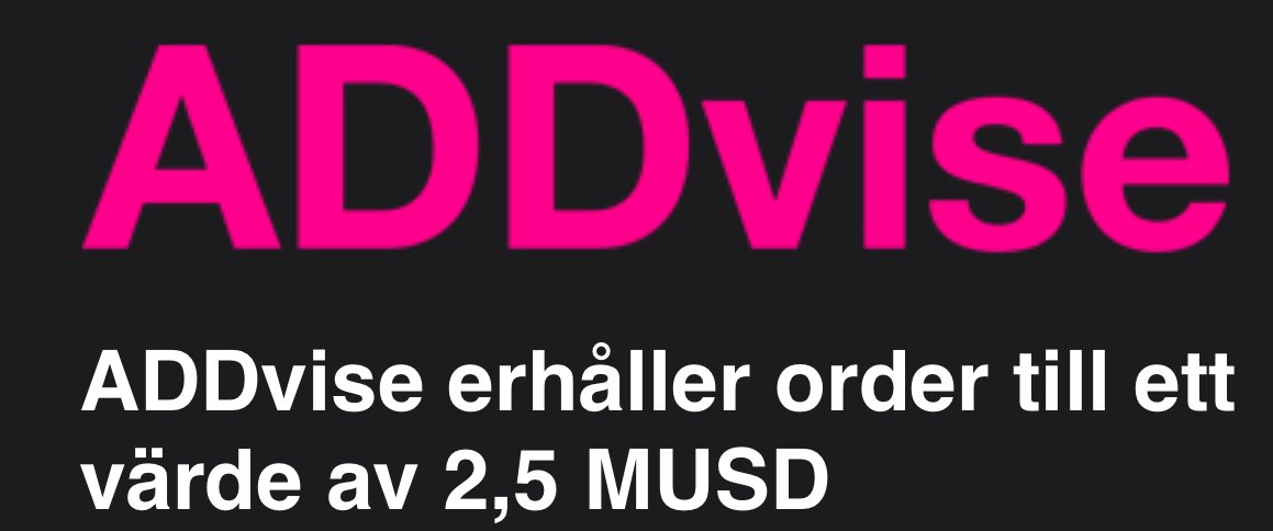 Pro_Tradings's tweet photo. ADDVISE GROUP AB
ADDvise erhåller order till ett värde av 2,5 MUSD 💪🏻💪🏻
#ADDvise $addv https://t.co/CTzok6ByEP