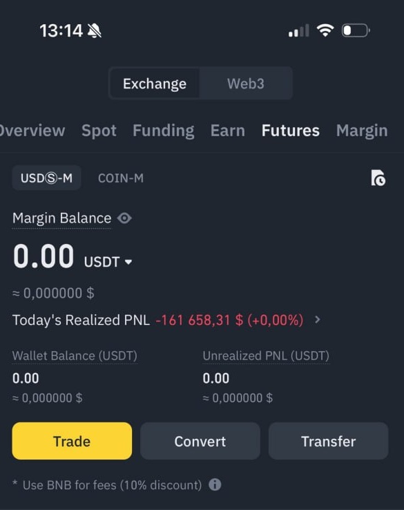 - صورة حزينة للذكرى والاتعاظ ⚠️⚠️

واحد من مستخدمين بينانس خسر أكثر من 161,000 دولار في تقلبات أمس، وصار حسابه صفر 🔻

#نهاية_الفيوتشر