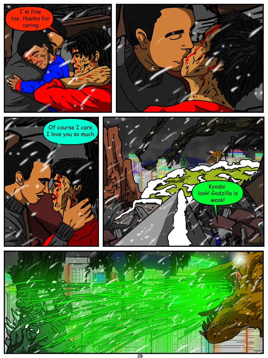 perezluisecrea1's tweet photo. "A Godzilla Winter Christmas Special"
Pgs28-31
Goro and his family are fine! Godzilla is being overwhelmed by Biollante but have no fear, Jet Jaguar is here!
#Godzilla #ComicArt https://t.co/d2y9J6zhC1