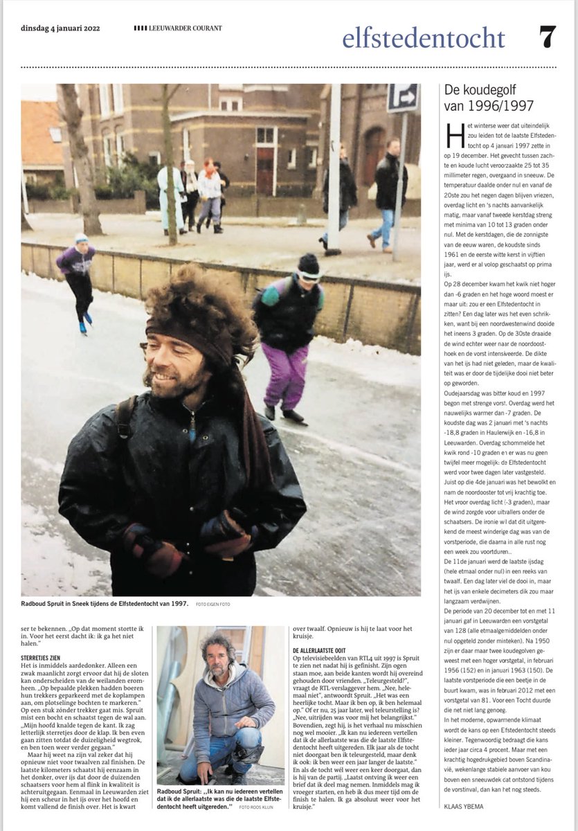 radboudspruit's tweet photo. Niet om het een of ander hoor…..maar vandaag ben ik al 27 jaar de allerlaatste persoon die ooit de  Elfstedentocht heeft geschaatst. 
Nog even en het komt op mijn grafsteen te staan.
#danmaargeenkruisje https://t.co/5eGxiJfrsR