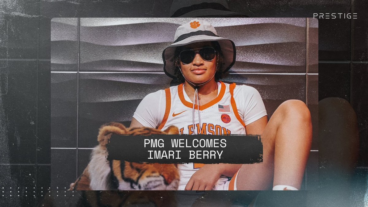 PrestigeMgmtLLC's tweet photo. 2,000 points, Naismith Award Watchlist, and an exciting future at Clemson ahead. We're pleased to welcome @BerryImari to the #pmgfamily.
More: https://t.co/e962p3myjm https://t.co/Sg8T2COZw5
