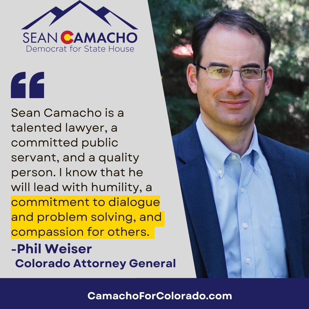 I have exciting news for my campaign for the Colorado House. I am proud to announce I have earned the endorsement of Attorney General Phil Weiser. General Weiser is a great friend, mentor, and HD6 neighbor. I am thrilled to have his endorsement and support.