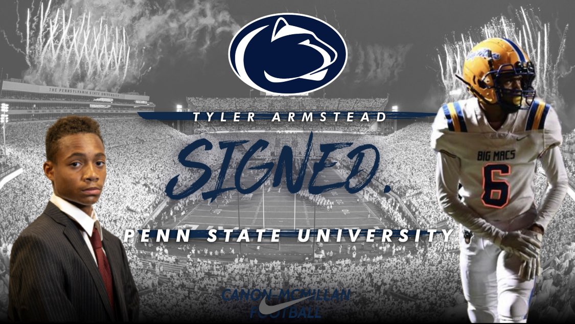 CANON-MCMILLAN FOOTBALL (@bigmacsfootball) on Twitter photo Run-On!! Congratulations to Tyler Armstead for signing with Penn State! Big Opportunity! <a href="/CanonMacSports/">Canon-McMillan Sports</a> <a href="/CMSportsk12/">CM Sports</a> <a href="/canon_mac/">Canon-McMillan School District</a> <a href="/CMFAA10/">Canon-McMillan Football Alumni Association</a> Run-On!! Congratulations to Tyler Armstead for signing with Penn State! Big Opportunity! <a href="/CanonMacSports/">Canon-McMillan Sports</a> <a href="/CMSportsk12/">CM Sports</a> <a href="/canon_mac/">Canon-McMillan School District</a> <a href="/CMFAA10/">Canon-McMillan Football Alumni Association</a>