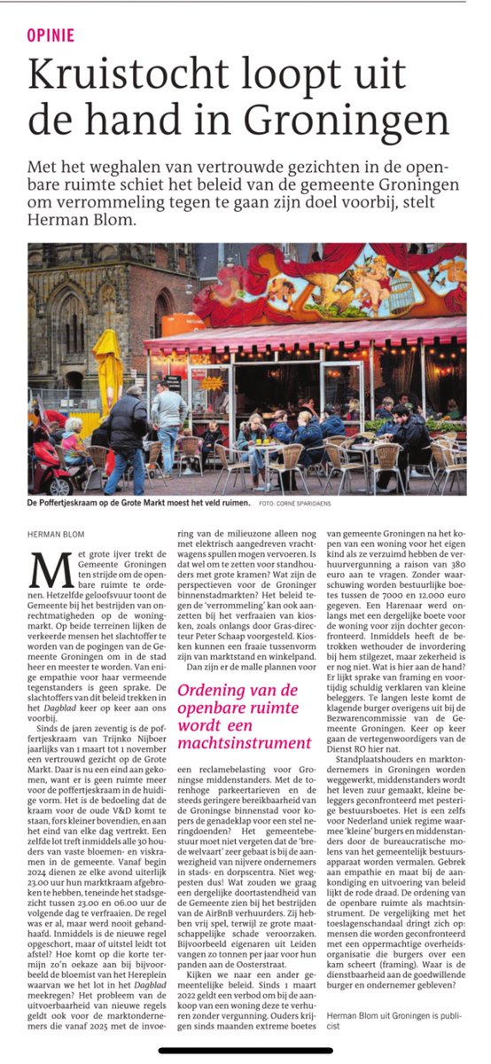 Een links gemeentebestuur en ondernemers is vrijwel nooit een gelukkige combinatie <a href="/gem_groningen/">Gemeente Groningen</a> 

Alles wat Herman Blom in het <a href="/dvhn_nl/">Dagblad van het Noorden</a> zegt ⤵️