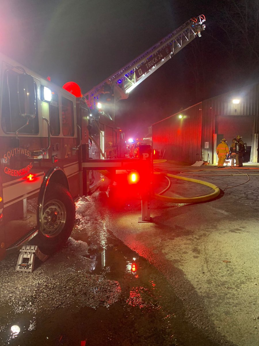 SWGFD24's tweet image. 2 working fires so far today for us.  Pics from the scene of a fire in a maintenance building on the campus of UPG.  Truck arrived 1st due and initiated fire suppression and truck company duties.