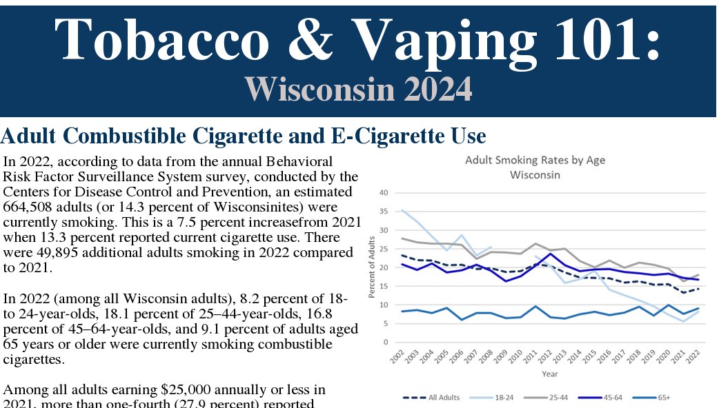 And that's great for Big Health in the Badger State.
More people smoking = more money for smoking-related illnesses, which Big Health benefits from - from pharma options to ambulatory care to end-of-life services.
