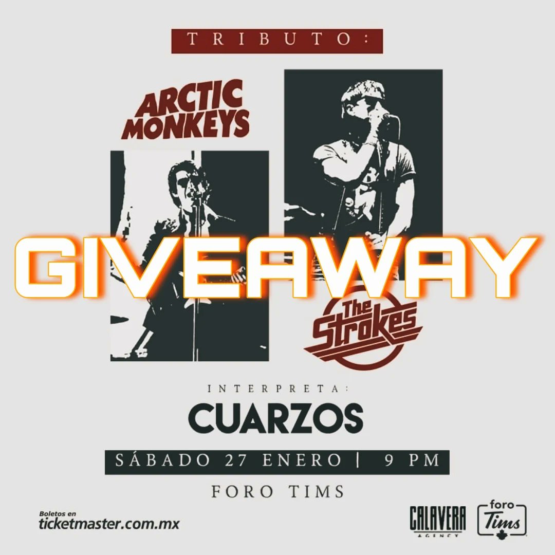 cuarzosmusic's tweet photo. 🔥GIVEAWAY GIVEAWAY GIVEAWAY 🔥

Para participar solo tienen que seguir los pasos descritos en nuestras redes de #facebook e #instagram -> @cuarzosmusic

Nos vemos en el show!🔥

#somoscuarzos #arcticmonkeys #thestrokes #tribute #forotims #monterrey #music #indierock #indie #rock https://t.co/C6ixYlvJXD