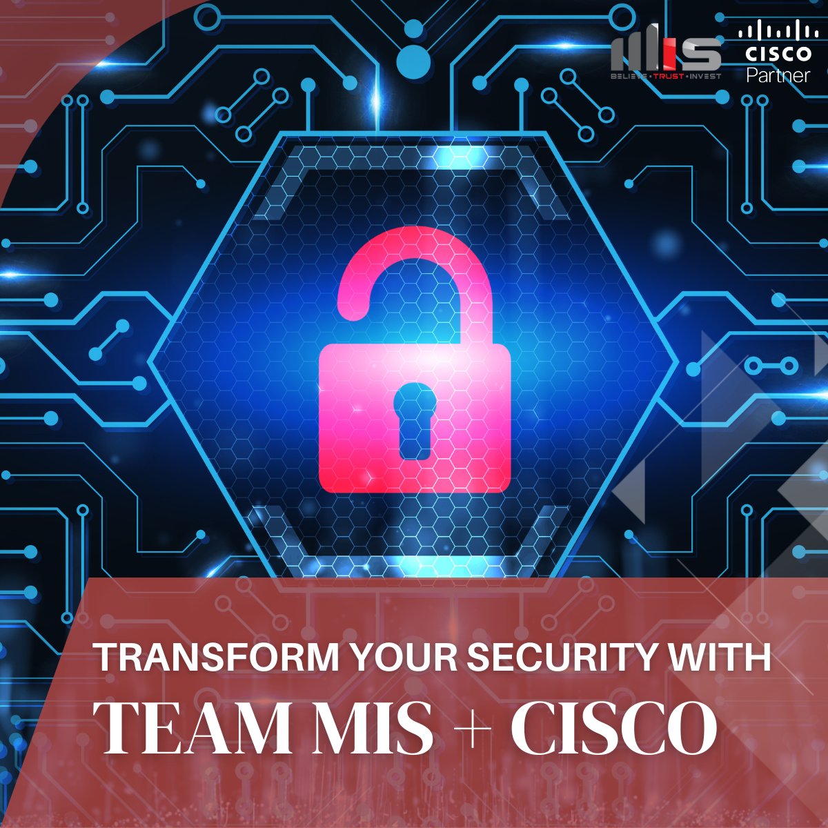 TeamMISIndy's tweet photo. Unlock unparalleled security with Cisco Zero Trust, in collaboration with Team MIS! Our partnership establishes a robust and proactive security framework, safeguarding your invaluable assets. Contact #TeamMIS for more information on fortifying your cybersecurity. https://t.co/KnuMyeu5EB