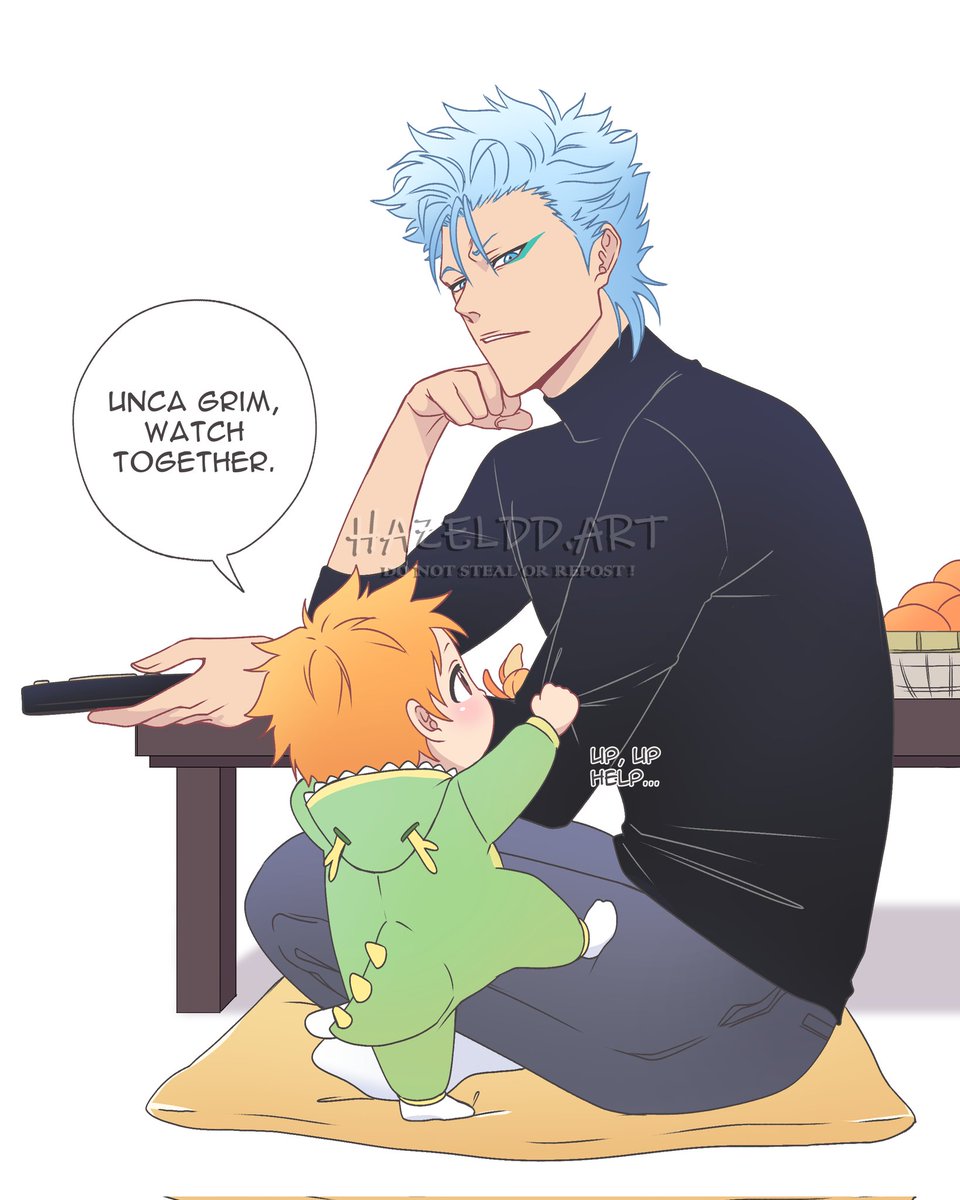 Kaz: Watch cartoon.
Grim: No.
Kaz: Yes.
.
#kurosakikazui #grimmjowjaegerjaquez #BLEACH #Fanarts #digitaldrawing #hzldd