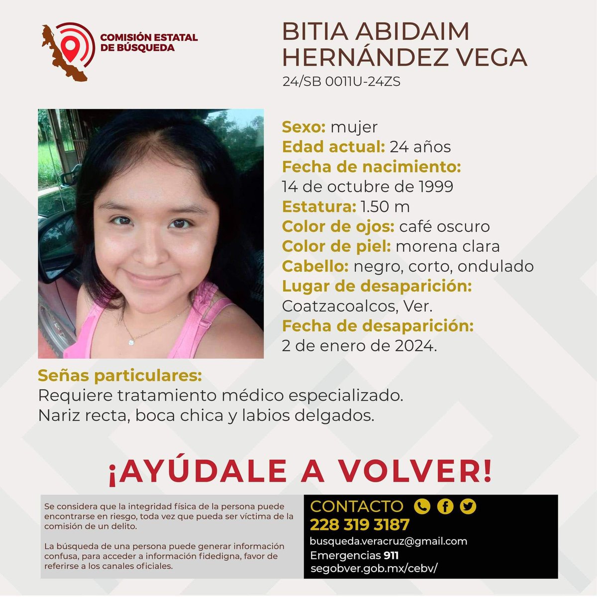 #SeBusca🔎| Se solicita de su colaboración para difundir las siguientes fichas de búsqueda. Se teme por la integridad de estos (as) ciudadanos (as). 
#Xalapa, #Veracruz, #Perote, #Córdoba, #BocaDelRío, #Coatzacoalcos, #SayulaDeAlemán, #Orizaba, #JoséAzueta, #CazonesDeHerrera.