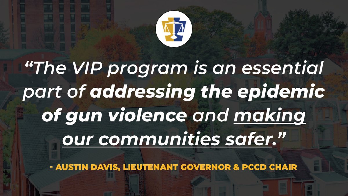 REMINDER: Eligible applicants have two more weeks to apply for FY 2023-24 Violence Intervention and Prevention (VIP) Grant Funding to prevent and reduce gun violence throughout the Commonwealth.  

Learn more and apply: bit.ly/3T46Ari