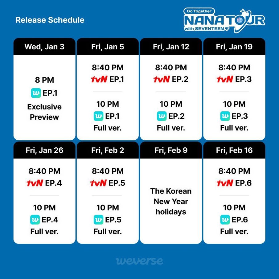 nanatour with seventeen schedule 🙆