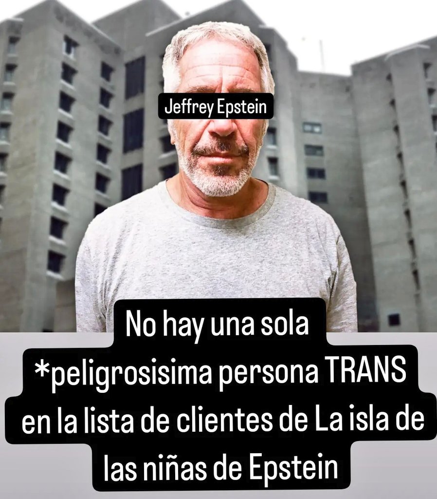 Azul_Piccone's tweet photo. No hay una sola persona TRANS en la #ListadeEpstein ...
Repito NO HAY PERSONAS TRANS EL LA LISTA DE VIOLADORES Y CLIENTES PEDERASTAS #Epstein https://t.co/cFa2Do8wpS