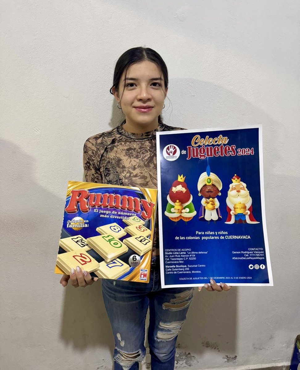 GeneracionEnRe's tweet photo. Gracias Moni Rogel por sumarte a la #ColectaDeJuguetes20224 y regalar sonrisas a niñas y niños de #Cuernavaca 🎁+❤️=😃 #SeParteDeLosReyesMagos 👑 #GenerandoComunidad #ReyesMagos2024 https://t.co/fKftO22epY