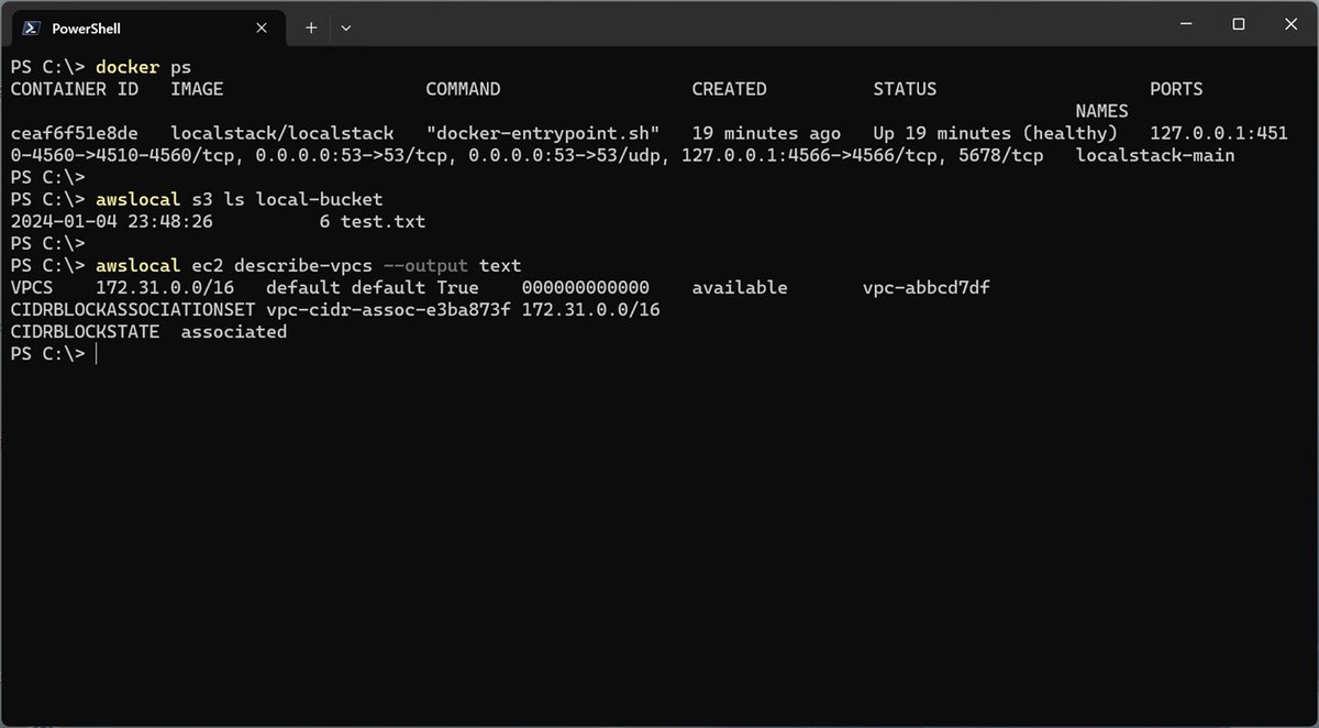 lidle_s's tweet image. Windows環境で #LocalStack