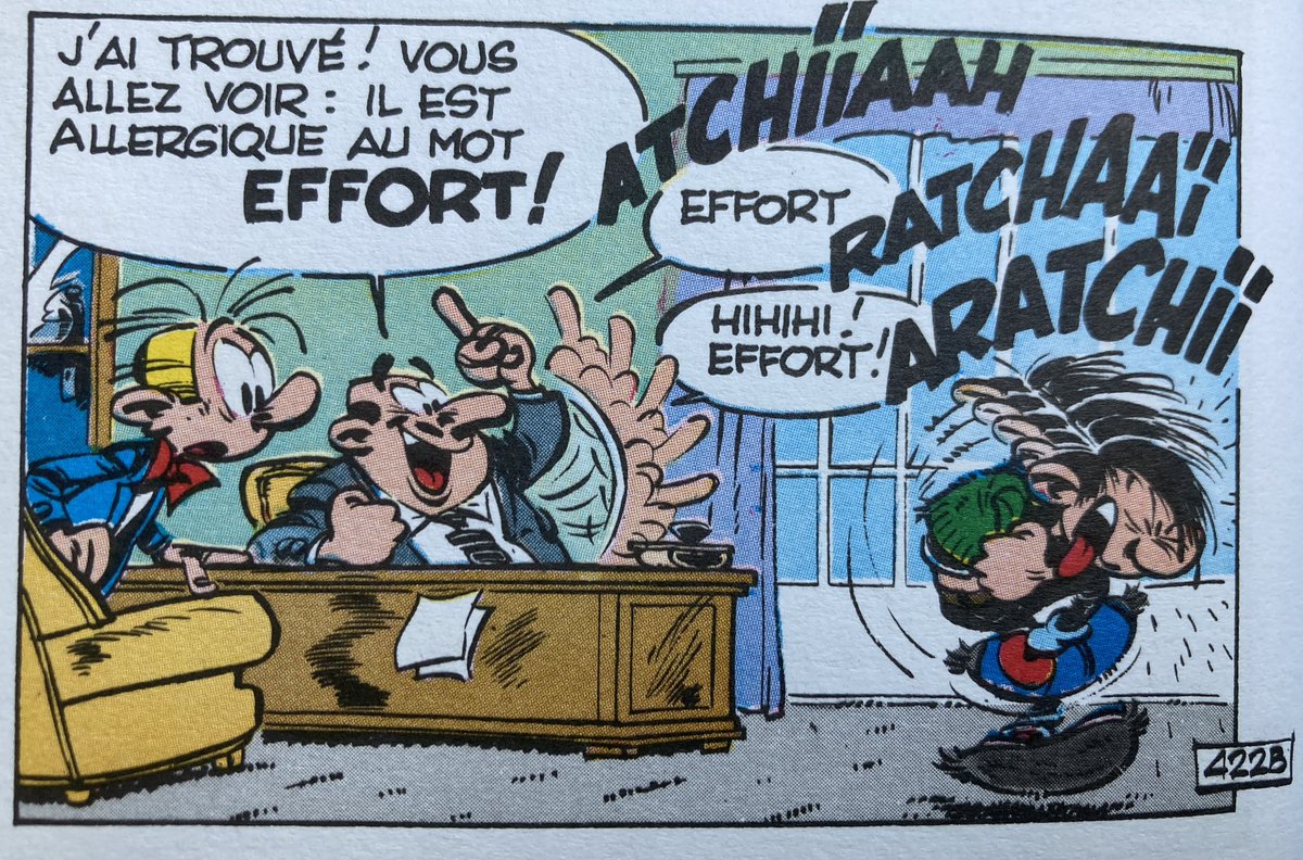 <a href="/MarsuProd/">Marsu Productions</a> <a href="/EditionsDupuis/">Éditions Dupuis</a> Gaston Lagaffe : Gaffes et dégâts - Franquin, 1968. Fallait-il le diagnostic d’un allergologue pour le savoir?