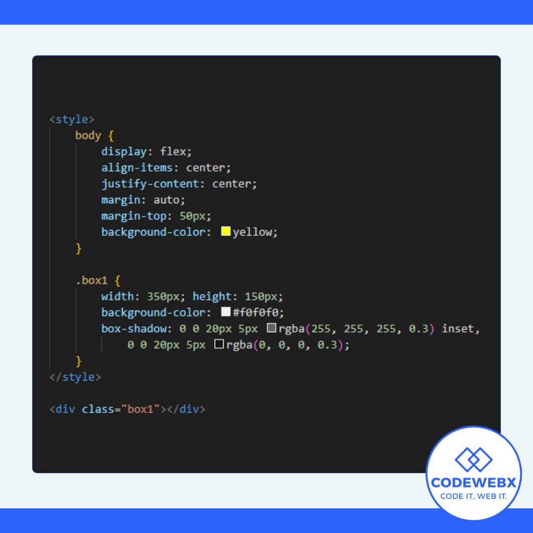 codewebxsl's tweet image. ๐How can I create transparent shadows with modern effects?๐
box-shadow: 0 0 20px 5px rgba(255, 255, 255, 0.3) inset, 0 0 20px 5px rgba(0, 0, 0, 0.3);
#codewebx #codewebxsl #webdesign #webdesigner #webdeveloper #webdevelopment #webdev #webdesigner #webdesigning #webdesigners