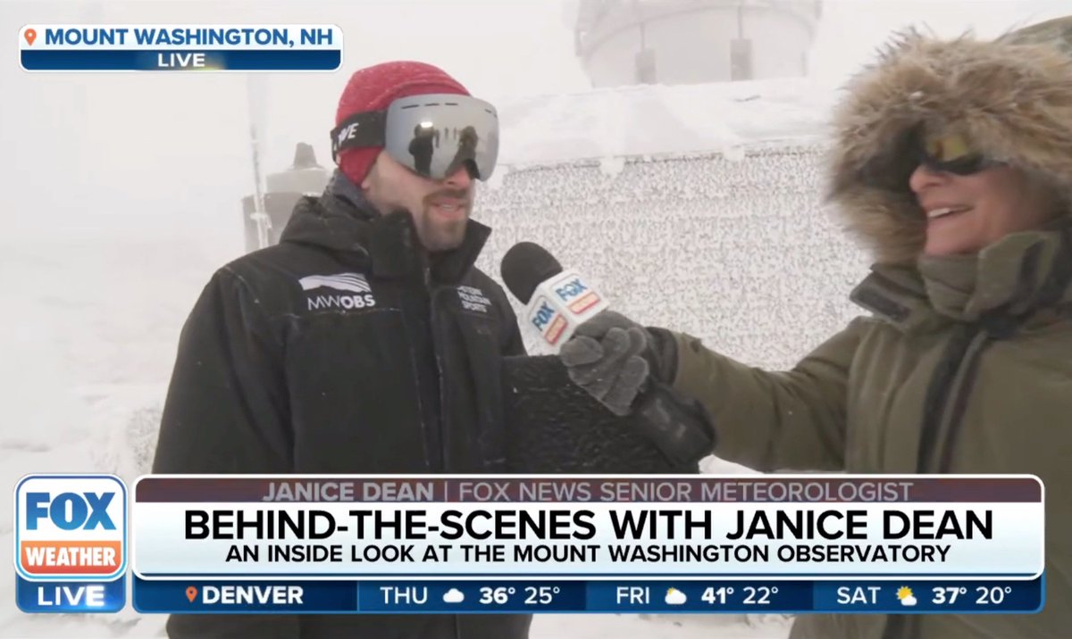 So excited for our son <a href="/CPeachey_Wx/">Charlie Peachey</a> to be on top of <a href="/MWObs/">Mount Washington Observatory (MWOBS)</a> this week for the visit by <a href="/JaniceDean/">Janice Dean</a> and <a href="/foxweather/">FOX Weather</a>.  The conditions look too frigid for me!! 🥶❄️ <a href="/PlymouthAMS/">Plymouth State AMS</a>