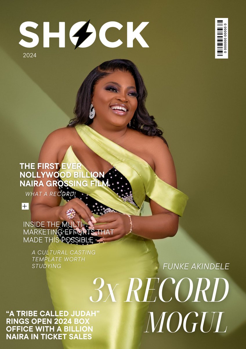 Shockng's tweet photo. 🟢⚡Box Office: Today, 4th of Jan 2023, the N1 Billion theatrical record by Nigerian film has been astonishingly unlocked by @funkeakindele  

>> Directed by Funke Akindele and Adeoluwa Owu, “A Tribe Called Judah” rings open 2024 box office with a billion naira in gross ticket sales

🔥🔥See the full numbers breakdown here: https://t.co/KqNOzJIk6y