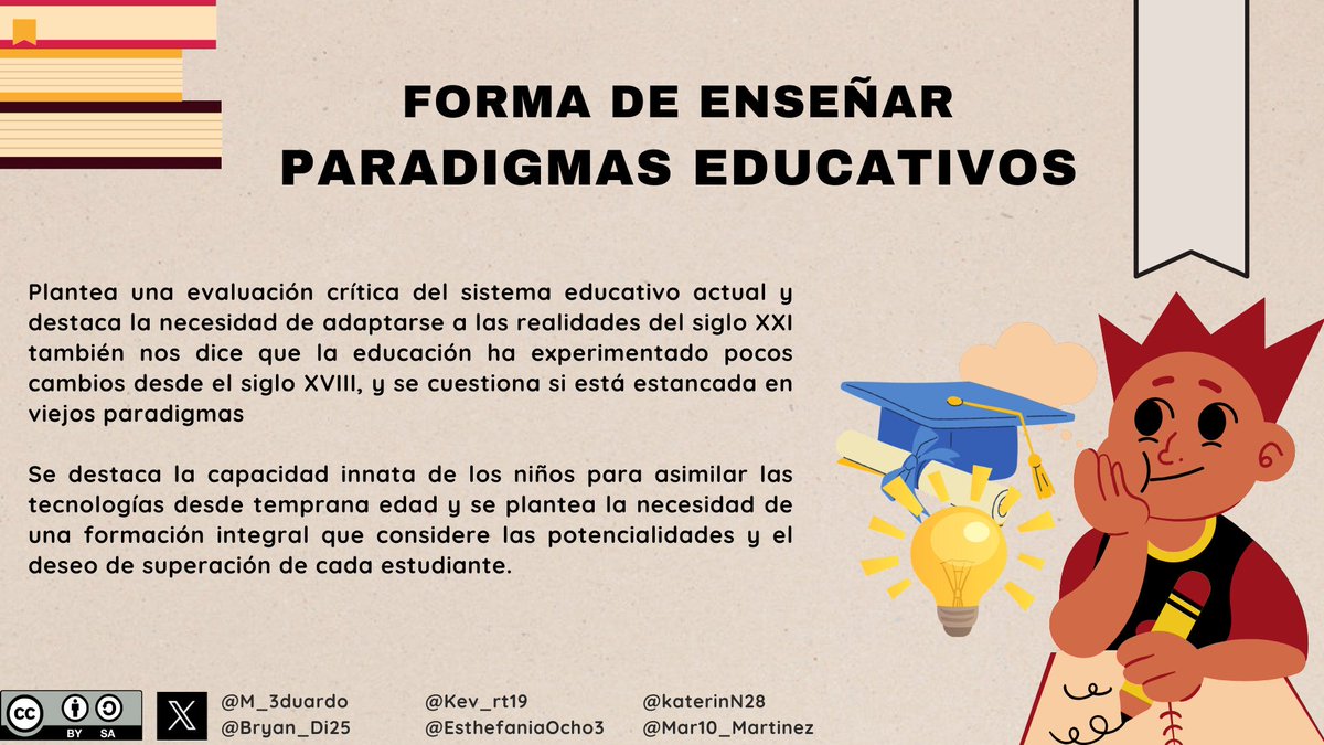 Mar10_Martinez's tweet photo. 📚 Paradigmas Educativos 📚

#PedagogiadelasCienciasExperimentales #Tic #DocenteInnovador #Digital #investigación #Paradigmas
@jorgearmi20
@experimenutmach https://t.co/63iQ5Rzk8E