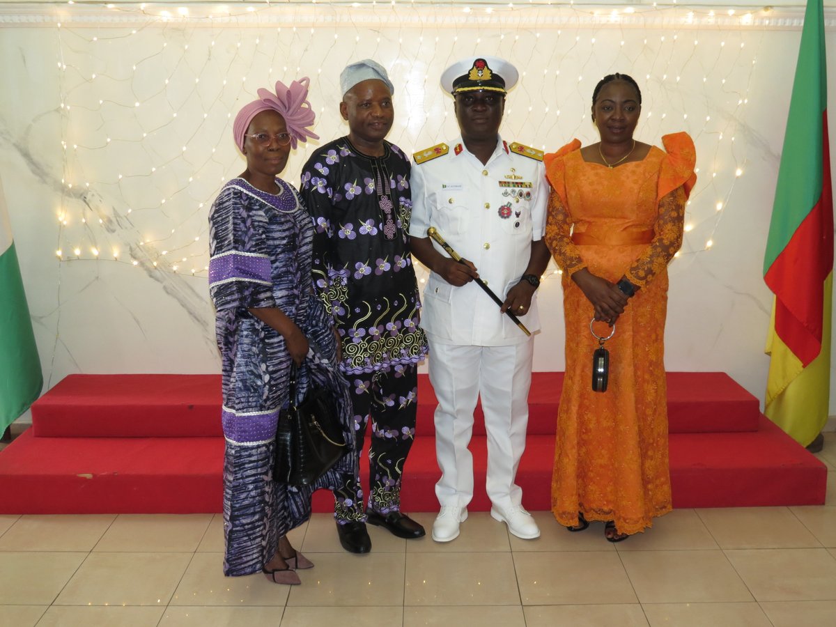 officialNHC_Yde's tweet photo. The Investiture Ceremony of the Defense Adviser, Commodore A.O Agunbiade at the Conference Hall of the High Commission on the 3rd of January 2024. https://t.co/qQsLljp2bk
