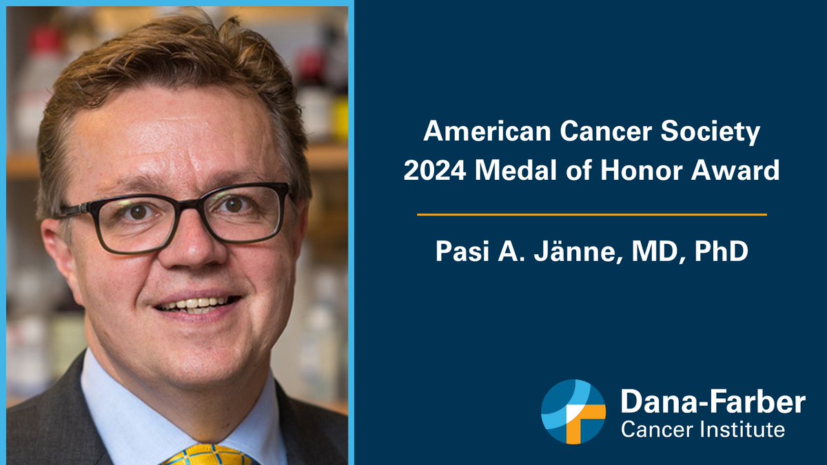 Congratulations to @DanaFarber, Pasi Jänne, MD, PhD, who was awarded @AmericanCancer's prestigious 2024 Medal of Honor for his achievements in research and developing therapies for the treatment of lung cancer. Press release ➡️ ms.spr.ly/6019icD1Z