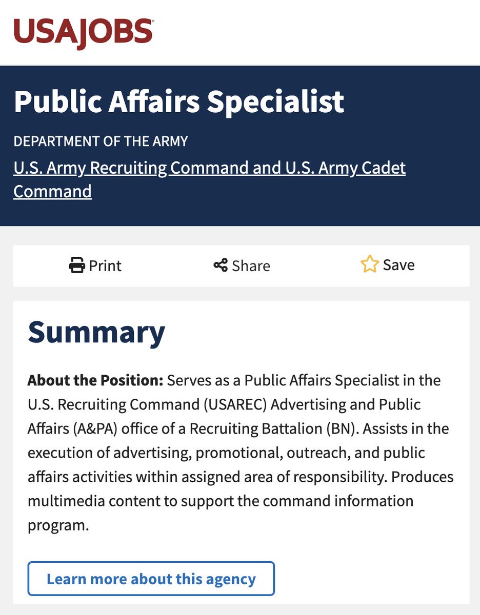 SierraLStarks's tweet photo. Good news 🎉 for the new year 🎉! 🗣WE'RE HIRING!
https://t.co/NC4r01mSUW

Looking for a dynamic and detail-oriented communicator to join the Advertising &amp; Public Affairs team at @usarec in #Seattle.

🔴 Help to connect the #USArmy with the people it recruits and serves ... (1/2) https://t.co/JZKUC0J7QM