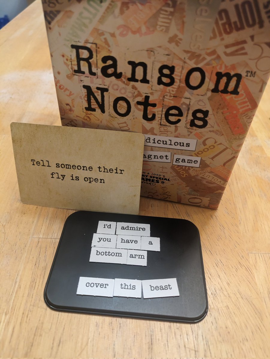 itsaHAILstorm's tweet photo. If you need a hilarious game for game night, do yourself a favor and get Ransom Notes! It's so fun! Here's a little sample of the ridiculousness from @LenaAxios
#RansomNotes #gamenight @NotesRansom https://t.co/gOYS5JABER