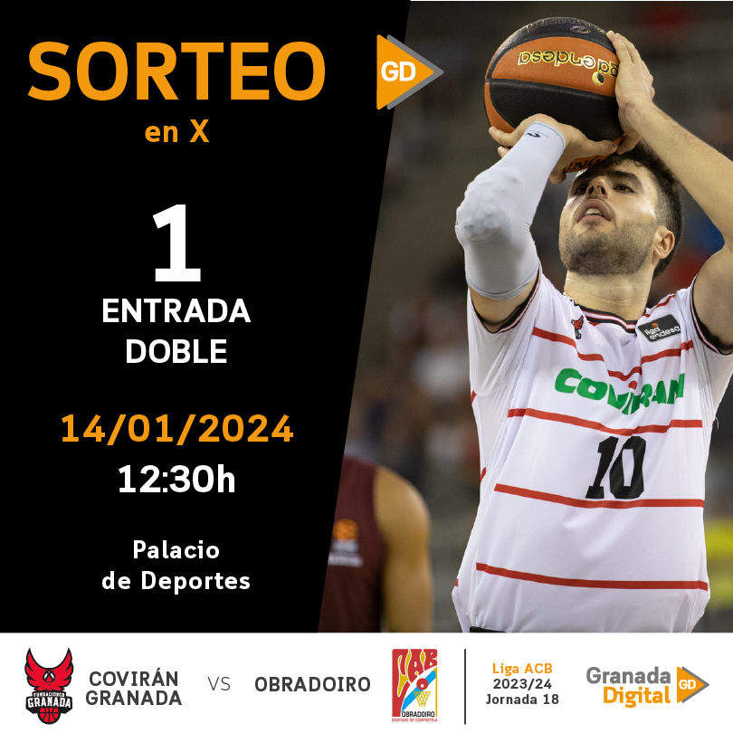 🏀 #SorteoGD | ¿Quieres asistir al partido entre el
@FundacionCBG y el <a href="/OBRADOIROCAB/">MONBUS OBRADOIRO</a>?

🎟️Sorteamos una entrada doble🎟️

Para participar:

🔁 Dale RT a la publicación
🧑 Menciona con quién irías
📲 Sigue a <a href="/granadadigital/">GranadaDigital</a>

Los ganadores se conocerán el jueves 11 de enero ¡Suerte!
