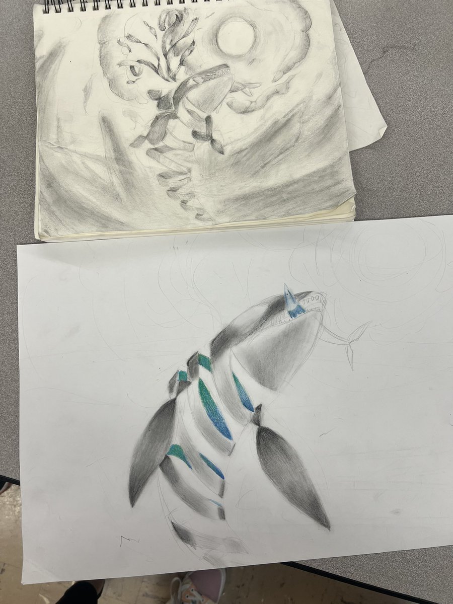 MrsAArtClass's tweet photo. 6th grade ribbon animal final drawings have begun! https://t.co/PoMx40UJsK
