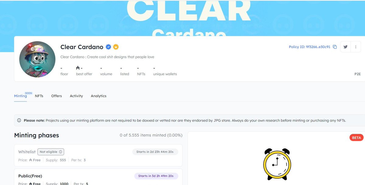 NFTHUB_Drops's tweet photo. ⚠️RUG ALERT #2 ⚠️

The art from @clearcardano is stolen from its original project on Solana @ClearCollectNFT. I would advise even if it's a free mint, to not give any bucks to these "creators".

Maybe next time, try to use good-quality images, not pixelated ones 🤡 

Sadly, it seems that @jpgstoreNFT approves anything as verified these days..

#CNFTCommunity #CNFT $ADA