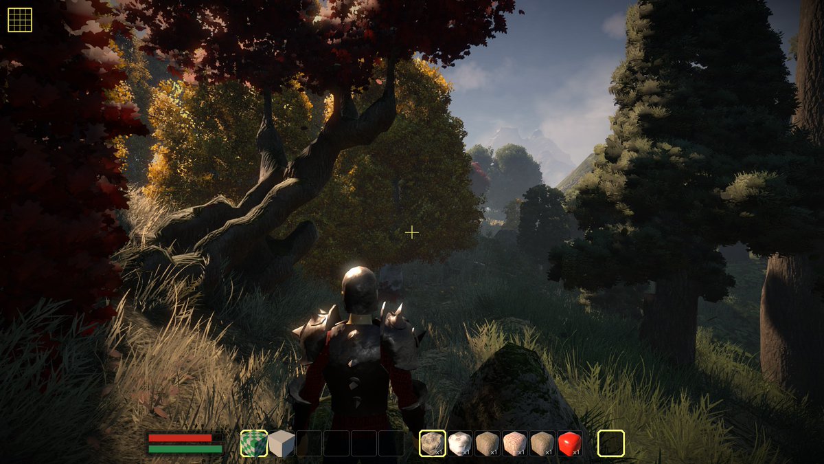 JensBlomquist's tweet photo. Added more tree types like this old twisted oak. All made of voxels of course. #blockscape #voxels #indiedev #monogame https://t.co/NuvSDct65a