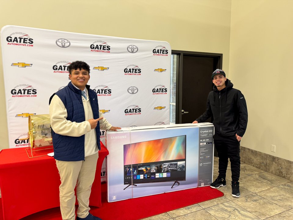 🎉 Congratulations to our December Promotion Monthly Winner! 🌟📺 Enjoy your stunning 65-inch TV from Gates Of Elkhart!
