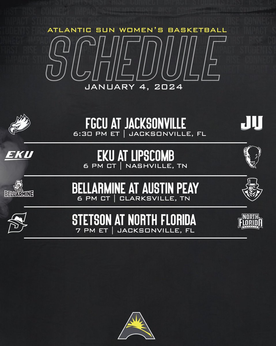 The #ASUNWBB conference slate is HERE!👏💯🏀

Follow along with all the action⬇️
🔗 | asunsports.org/scoreboard/

#ASUNBuilt