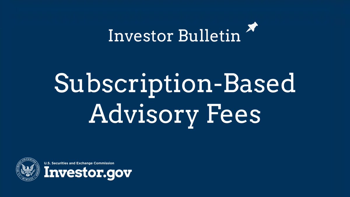 For investment advisory accounts with lower balances, small monthly subscription-based fees can add up to a large percentage of the amount invested—and can end up being more expensive than traditional asset-based fees. Learn more: investor.gov/introduction-i…