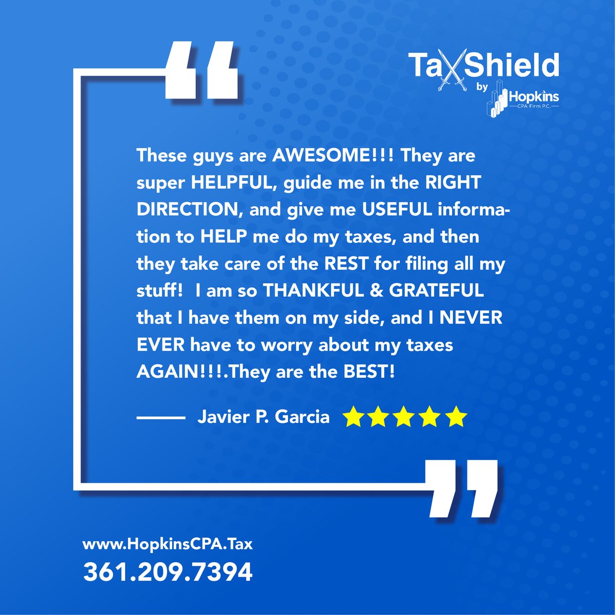 HopkinsCpa's tweet photo. Seize the Tax Assistance You Deserve! 📞💼 Connect, DM, or Book an Appointment today, and experience the expert guidance you've been waiting for – just like Javier. Your financial peace awaits!
#HopkinsCPAFirmPC #TaxShield #ClaimYourSuccess https://t.co/2hyC3KH132