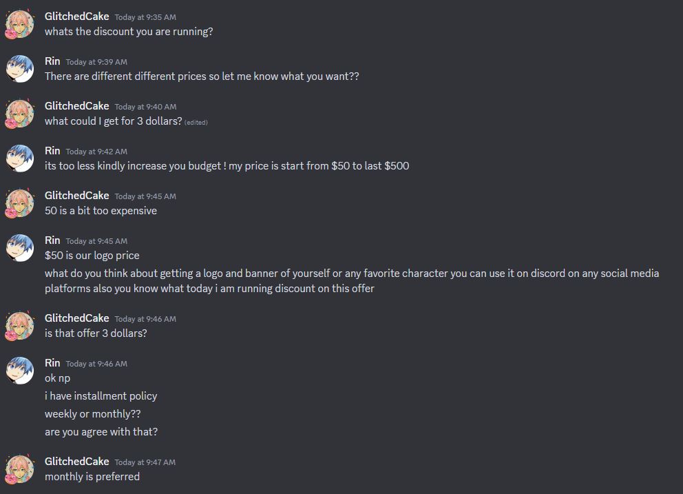 GlitchedCake's tweet image. Why won't they respond when I offer $3 😭