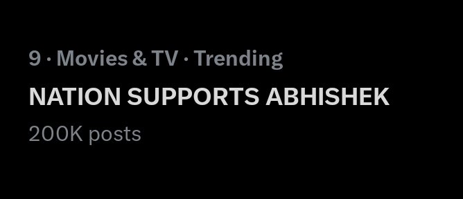 He deserves all the love and support.

NATION SUPPORTS ABHISHEK