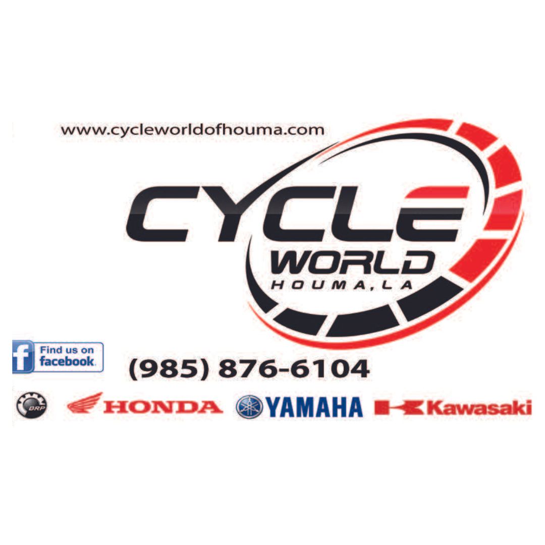 Cycle World is Dealer News Top 100 Dealer in Houma, Louisiana selling Honda, Kawasaki, &amp; Yamaha Bad Boy Mowers, Redmax Mowers. New &amp; Pre Owned. Sales * Parts * Service. Drive a little save a lot! Go by &amp; Mention ad #ChapmanBayou #Bikes
*Save this e-card &amp; pass along*