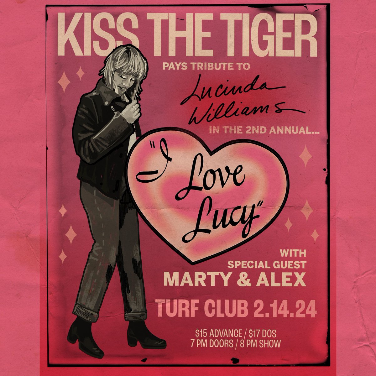 Just Announced: I Love Lucy — @kissthetiger1 Pays Tribute to Lucinda Williams at the Turf Club on February 1. On sale now → firstavenue.me/47il76o