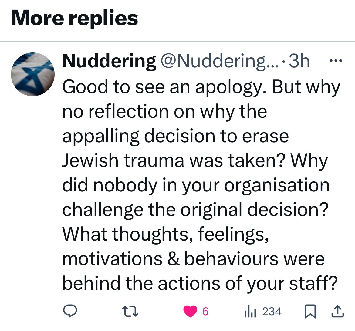 Good to see the apology by @BACP and good to see the thoughtful replies to it, including one👇 by @NudderingNudnik. Apology links to the article by @SandiPsych which sensitively deals with practicalities of dealing with mass trauma events.