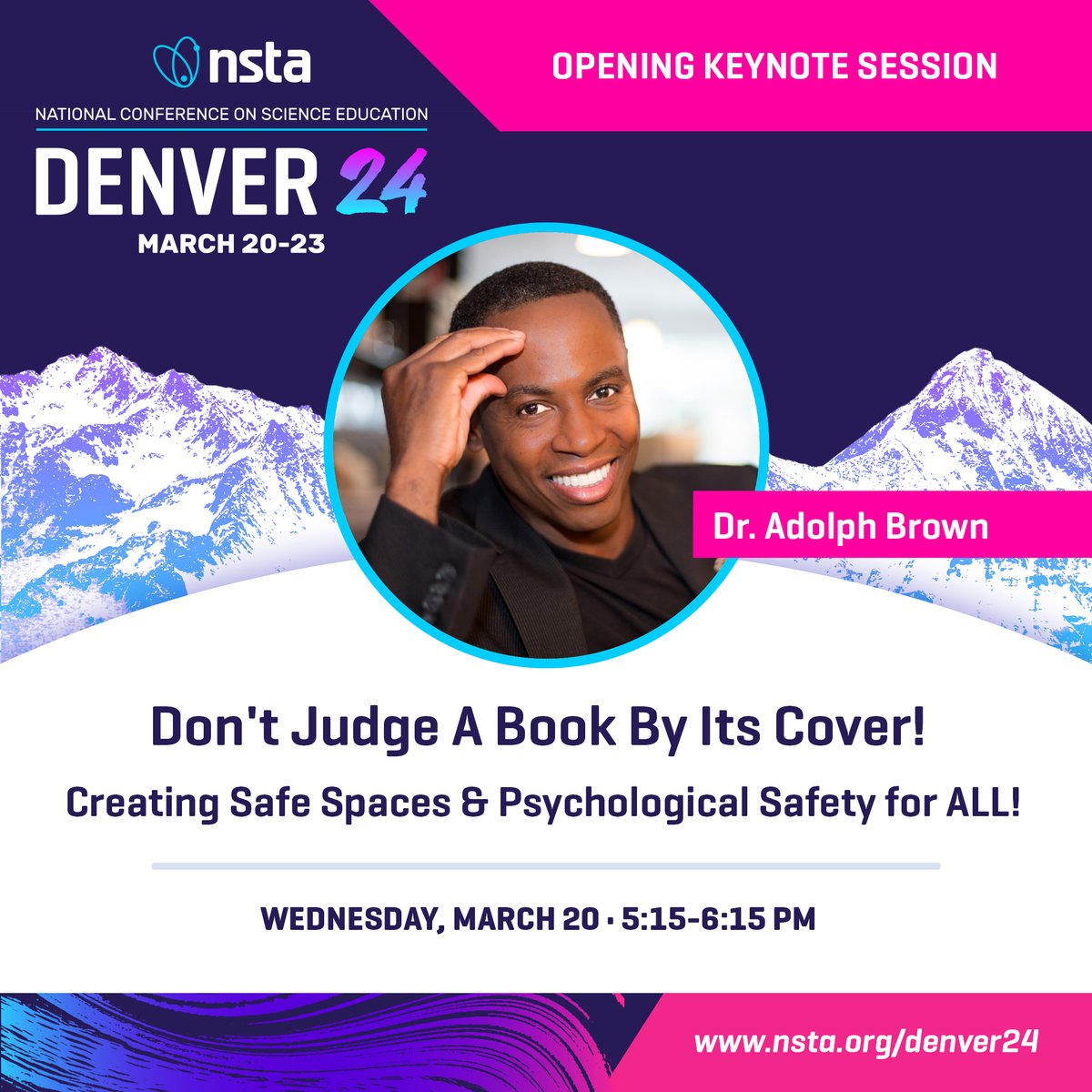 NSTA's tweet photo. Join us at the #NSTAspring24 Denver opening reception! Network w/ friends &amp; enjoy beverages &amp; small bites🥂✨. After the Opening Reception, don't miss the Keynote w/ @docspeaks. Learn more &amp; Register: https://t.co/TIX9myq25g
#SciEd #STEM #NSTA https://t.co/nb4ZWYU7zL