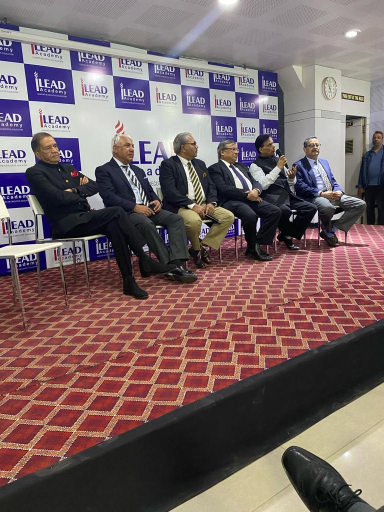 Attending Panel discussion at the inauguration of tea management diploma course at the ILEAD Academy campus , Kolkata -46 (Present Atul Asthana , Mng Director Goodricke's, Suneil Sikand Mng Director Rossel India Ltd , Arun Singh ( Founder Trustee , Tea Vision) ,