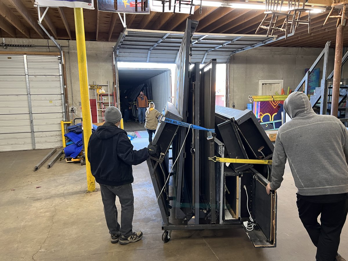 WorkforceHeroes's tweet photo. The WFH truck partnered with @themusemachine to assist with the transportation of a theatrical set to Dayton, OH to provide theatrical entertainment for the community. Thank you to WFH professional truck driver Ken Duncan, @Walmart Transportation, for your help!  

#VetsInTrucks https://t.co/N02Y9FyukB