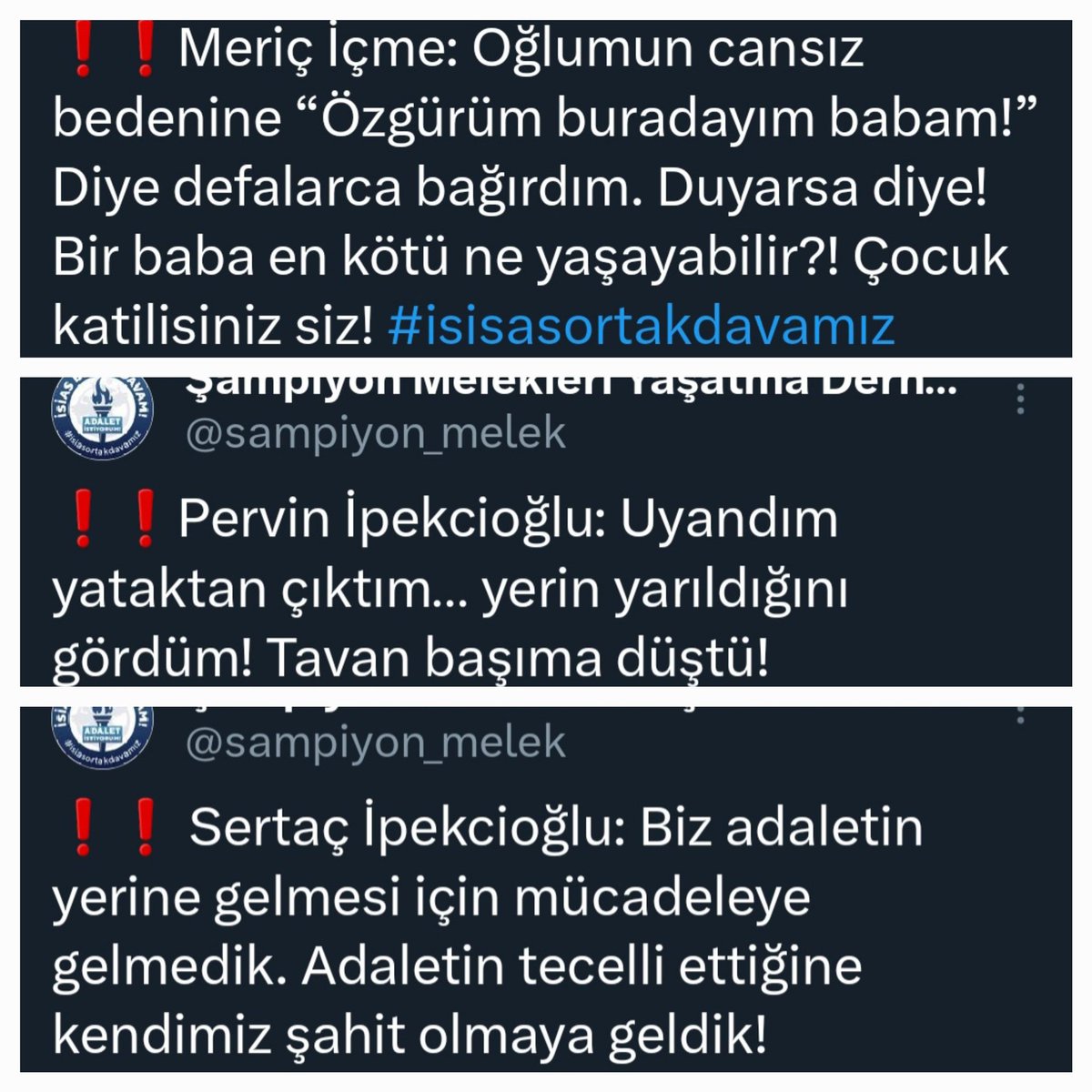 Yüz yüze gelmekten korksanız da
Yalanlarınızı utanmadan sıralasanız da
Hesap Vereceksiniz !!!
#isiasvicdansız