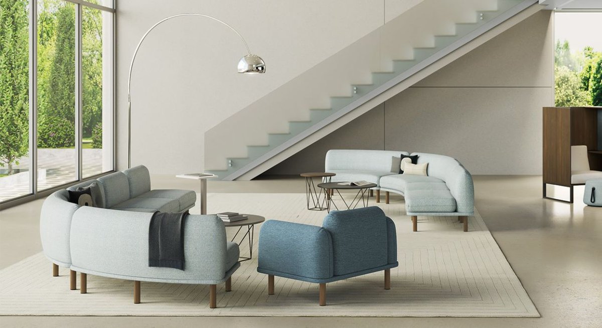 RogardsCU's tweet photo. We're excited about our partner AIS's new lounge furniture. Chic matches classic lines with sleek legs. We think it's a great fit for an elegant reception area. Soft has a more rounded, comfortable feel. Why not try it in an employee lounge or collab space? https://t.co/mS7C6EfhD2