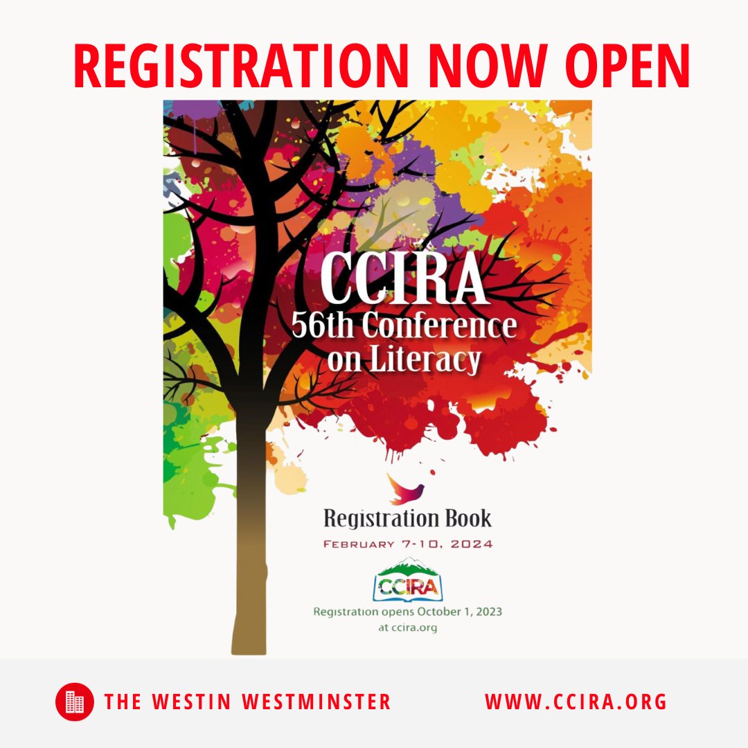 Registration for the @ColoradoReading 2024 Conference is now open, and @InnEdCO will be there! This year's theme is 'Branching Out, Staying Rooted.' For more information, go to CCIRA.org. Everyone is welcome to attend. #innedco #ccira #edtech #edchat #k12