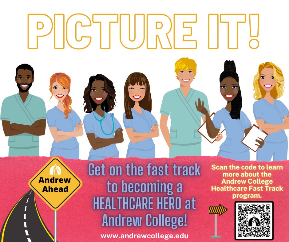 Only 9 days until our next Preview Day! Sign up to learn more if you are interested in Healthcare or just curious about Andrew College. You will receive a free T-shirt and have a chance to win a $250 scholarship.

See you next Saturday!

#PreviewDay #AndrewCollege