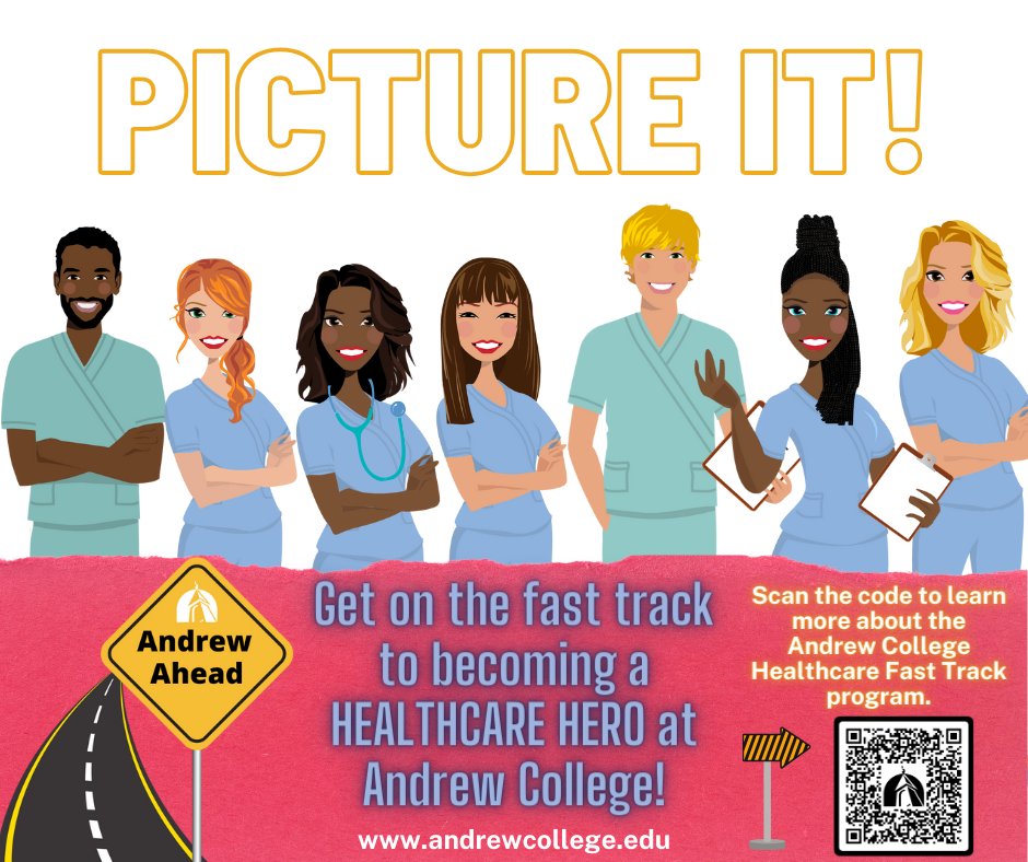 Only 9 days until our next Preview Day! Sign up to learn more if you are interested in Healthcare or just curious about Andrew College. You will receive a free T-shirt and have a chance to win a $250 scholarship. See you next Saturday! #PreviewDay #AndrewCollege