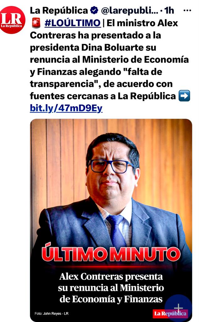 No solo la economía es un desastre, también lo es la inseguridad ciudadana, la pobreza que sigue creciendo sin freno, la falta de empleo, etc. la renuncia del ministro, por “falta de transparencia “, debe obligar a la Presidenta al cambio de Otárola y su gabinete. ¿o no puede?